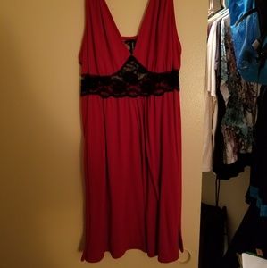 EUC Red and Black Lace Babydoll